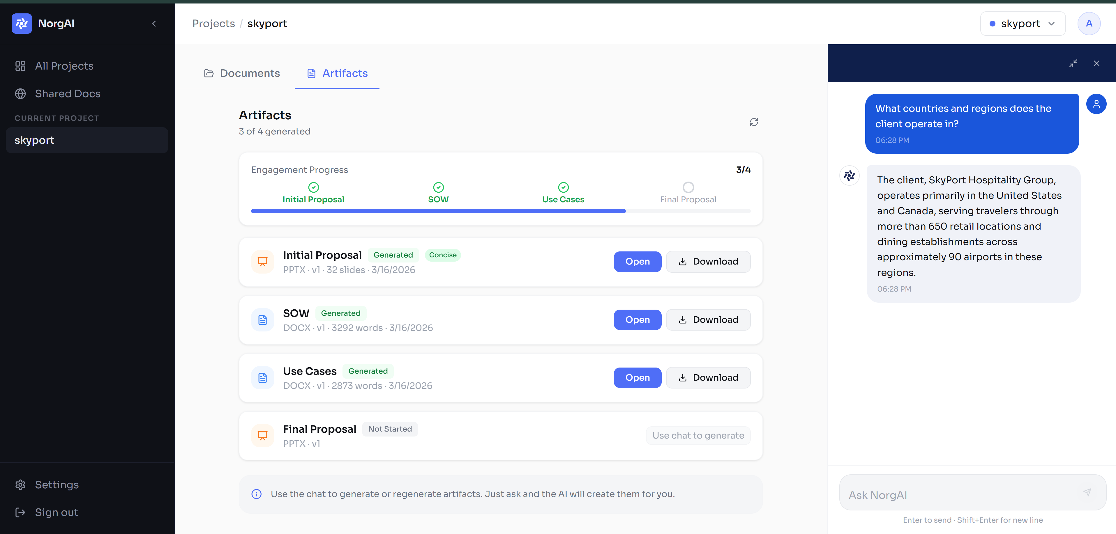 NorgAI Dashboard